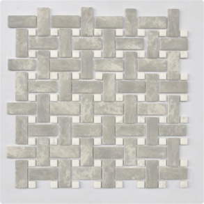 Bardiglio Basketweave - glass tile